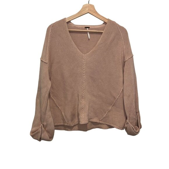 Free People La Brea Chunky V Neck Sweater size XS - Picture 5 of 10